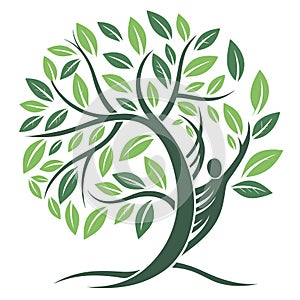 Family tree themed logo symbolizing generational connection and heritage. photo